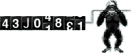animated gif of a monkey cranking up an old style page hit counter