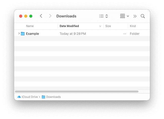A Finder window in MacOS